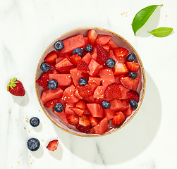 Image showing bowl of fresh fruit salad