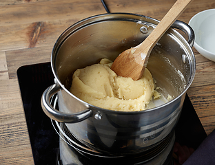 Image showing eclair dough in a pot