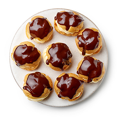 Image showing plate of freshly baked cream puffs