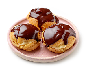 Image showing plate of cream puffs