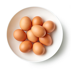 Image showing bowl of brown eggs