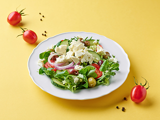 Image showing plate of fresh greek salad