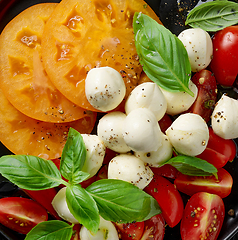 Image showing tomato and mozzarella