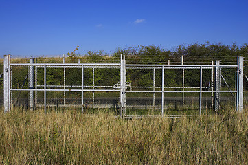 Image showing Closed and locked gates