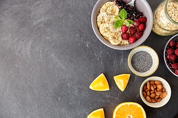 Image showing cereal with berries, fruits, nuts and poppy seeds