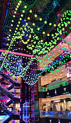 Image showing Futuristic design of the atrium in the shopping center European 