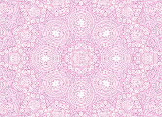 Image showing Abstract concentric outline pink pattern