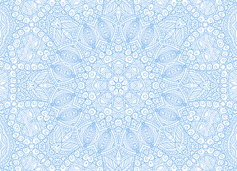 Image showing Abstract concentric outline blue pattern