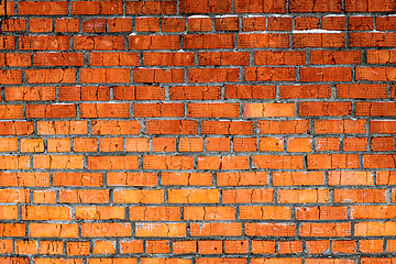 Image showing Red brick wall in winter