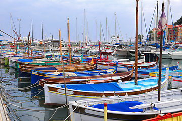 Image showing Colorful boats in the port of Nice, Cote d'Azur, French Riviera