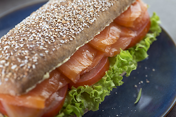 Image showing Salmon sandwich