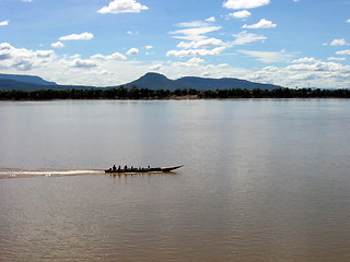 Image showing Crossing the Mekong. Laos