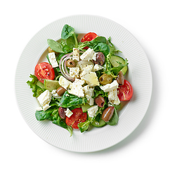 Image showing plate of fresh greek salad