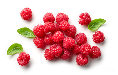 Image showing composition of fresh berries and green leaves