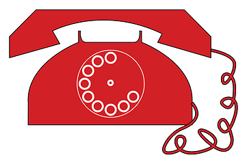 Image showing Vintage red telephone vector illustration on white background 