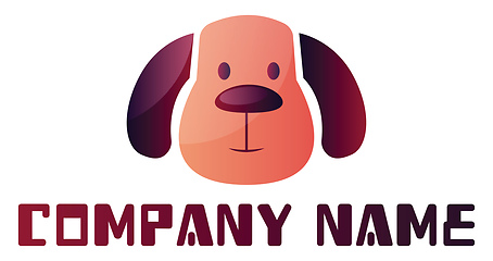 Image showing Cute dog head above blank text space logo vector illustration on