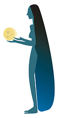 Image showing Woman with a orb in hand vector or color illustration