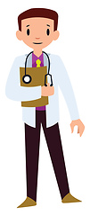 Image showing Doctor character vector illustration on a white background