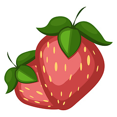 Image showing Two Strawberries, vector color illustration.