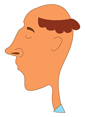 Image showing Portrait of a funny-looking man viewed from the side and set on 