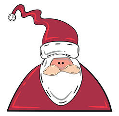 Image showing Santa Claus with long cap vector or color illustration