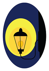 Image showing A street light set on isolated blue-colored background vector or