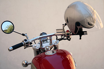 Image showing helmet on a motorbike