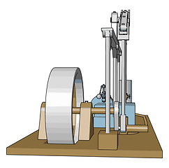 Image showing The external combustion engine vector or color illustration