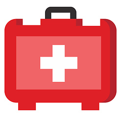 Image showing A red first aid kit vector or color illustration