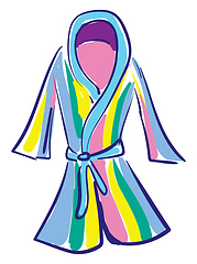 Image showing Clipart of a showcase multi-colored bathrobe over white backgrou