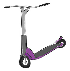 Image showing Grey and purple scooter vector illustration on white background