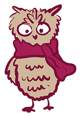 Image showing A tall owl vector or color illustration