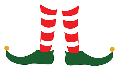 Image showing Person wearing Red and white checked socks vector or color illus