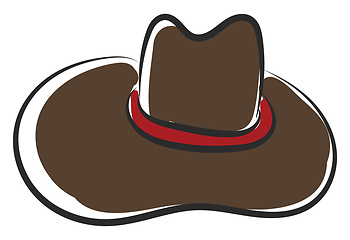 Image showing Clipart of a brown summer hat vector or color illustration