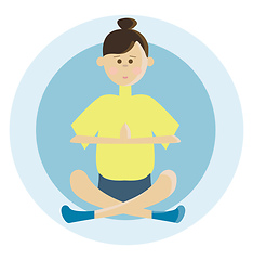 Image showing An woman is practicing pranayama vector or color illustration