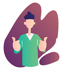 Image showing Ward boy showing thumbs up vector illustration on a white backgr