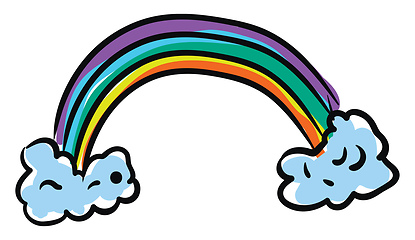 Image showing Clipart of a colorful rainbow vector or color illustration