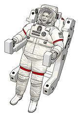 Image showing Astronaut out in space vector illustration on white background