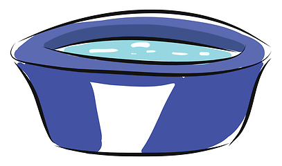 Image showing Blue basin of water vector illustration on white background