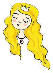 Image showing Cartoon of a sleeping blonde princesse vector illustration on wh