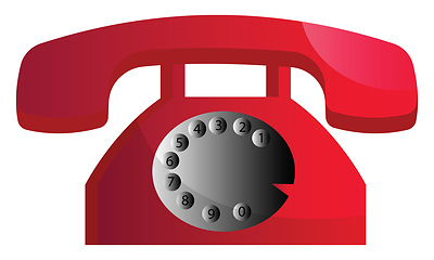 Image showing Old red telephone vector illustration on a white background