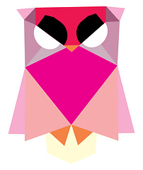 Image showing Angry owl of geometrical shapes vector or color illustration