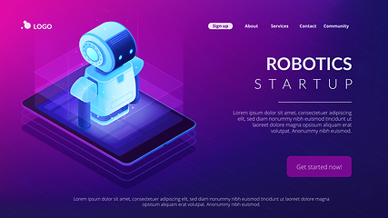 Image showing Mobile robotics isometric3D landing page.