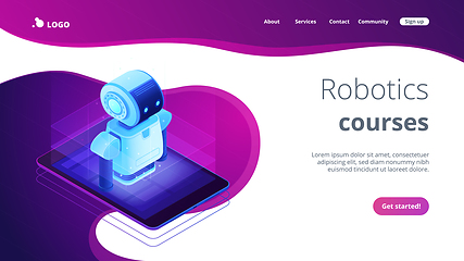 Image showing Mobile robotics isometric3D landing page.