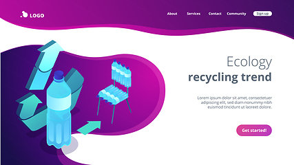 Image showing Upcycling process isometric 3D landing page.