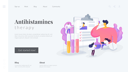 Image showing Allergic diseases landing page concept