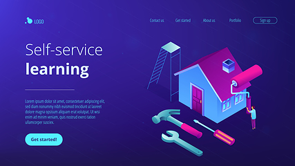 Image showing DIY repair concept isometric 3D landing page.