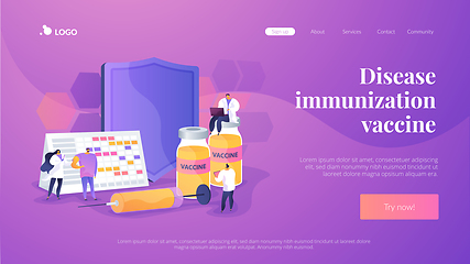 Image showing Vaccination program landing page concept