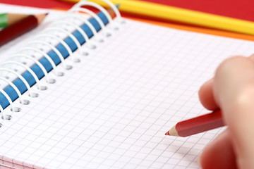 Image showing Pencil and agenda