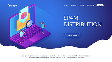 Image showing Spam isometric 3D landing page.